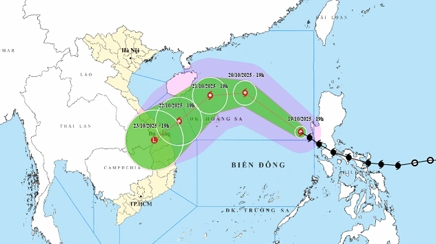 Dự báo đường đi của bão số 12