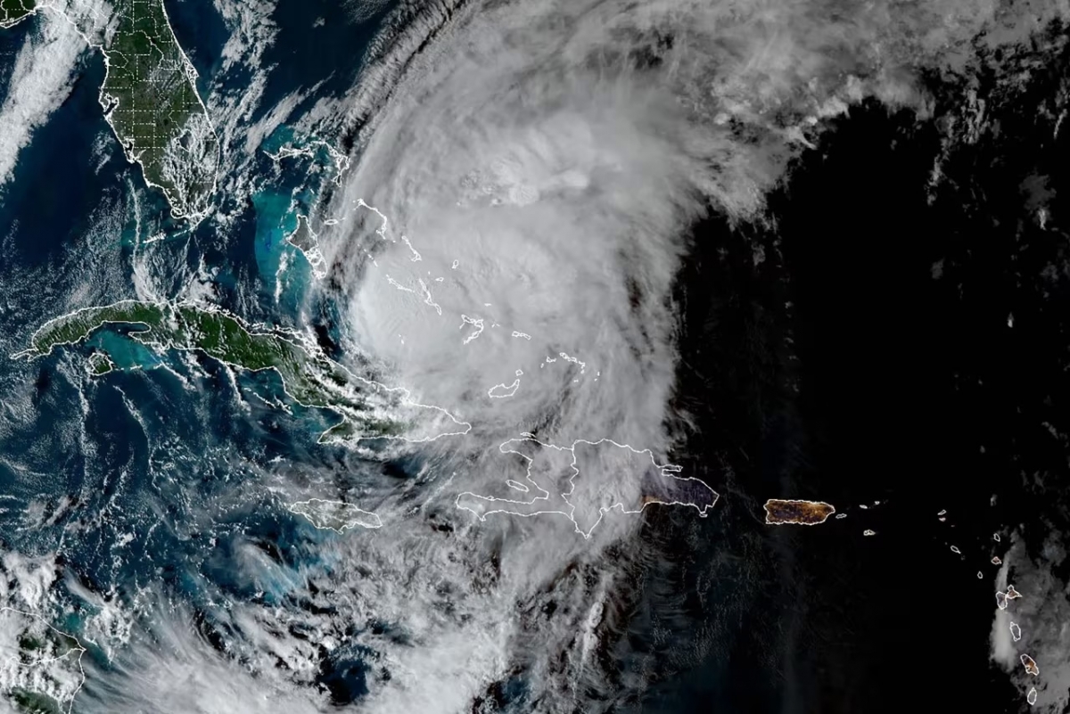 Ảnh vệ tinh về cơn bão Melissa vào tối 29/10 (theo giờ địa phương). Nguồn: NOAA