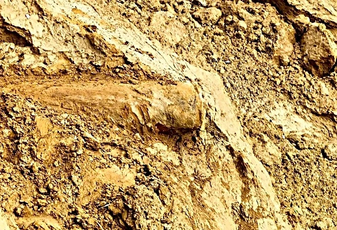 Vị trí quả bom được phát hiện.