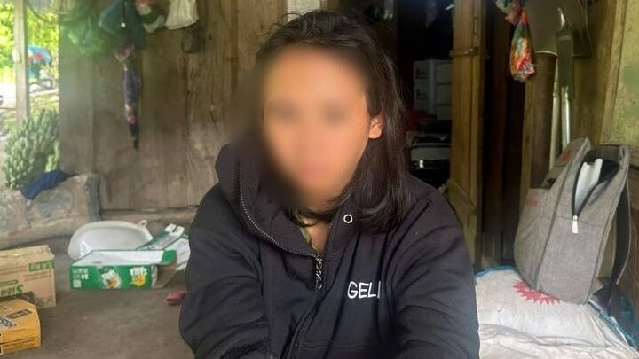 Nguyễn Thị Hoài Thương đầu thú sau khi sát hại chồng. (Ảnh: C.A)
