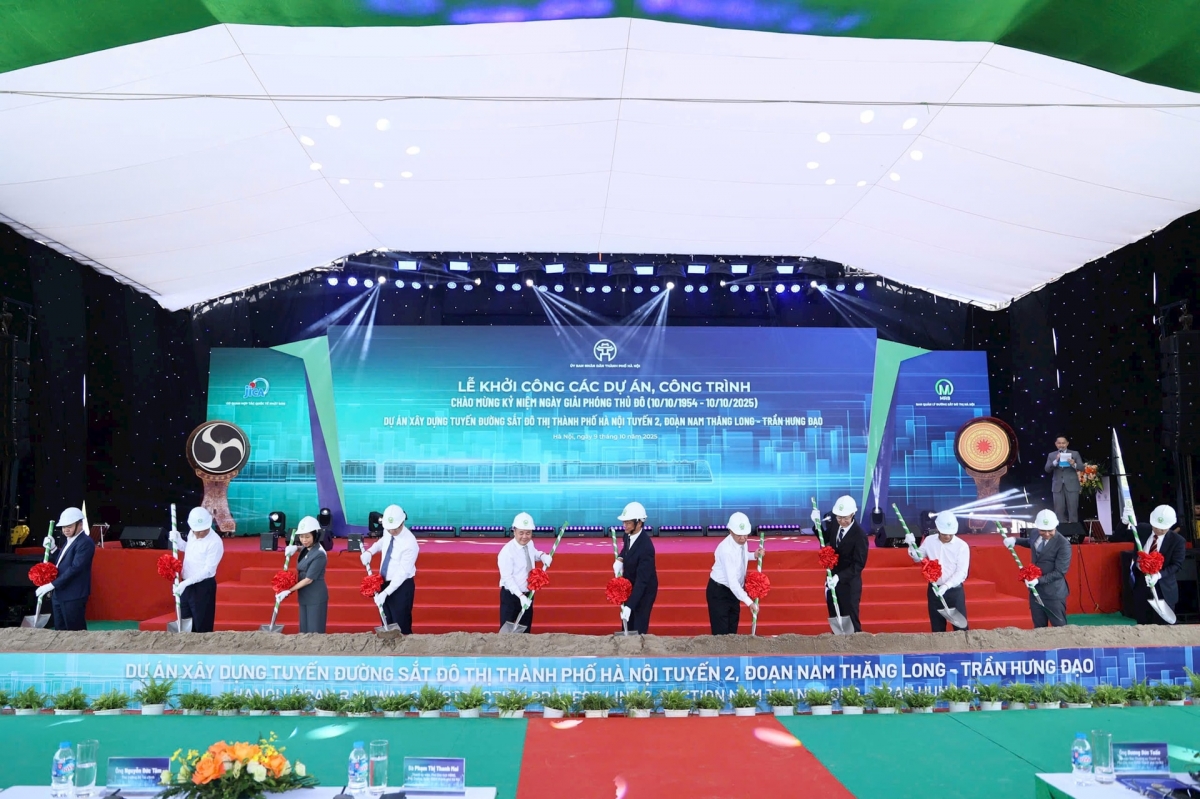 Hà Nội khởi công tuyến đường sắt đô thị số 2, đoạn Nam Thăng Long – Trần Hưng Đạo.