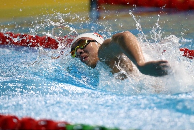 Vietnam's No.1 swimmer Nguyen Huy Hoang (Photo: Kha Hoa/thanhnien.vn)