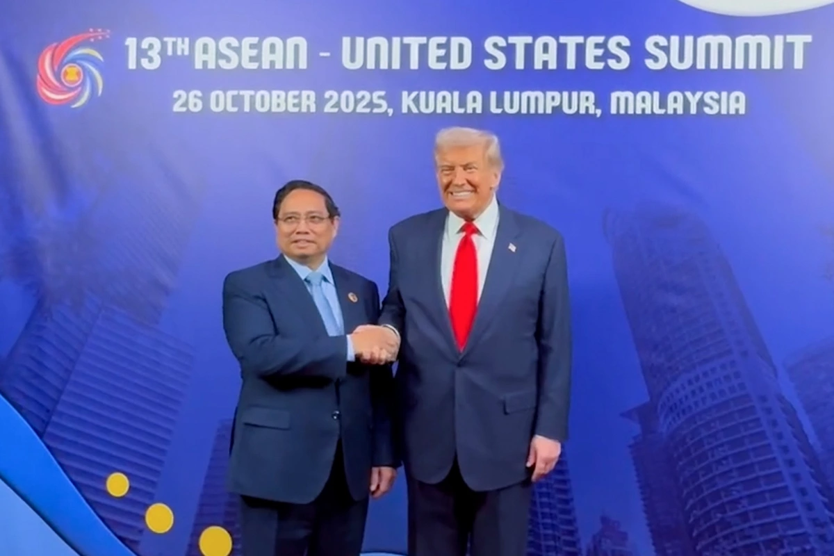 Thủ tướng Phạm Minh Chính gặp Tổng thống Hoa Kỳ Donald Trump (ảnh: Nhật Bắc)