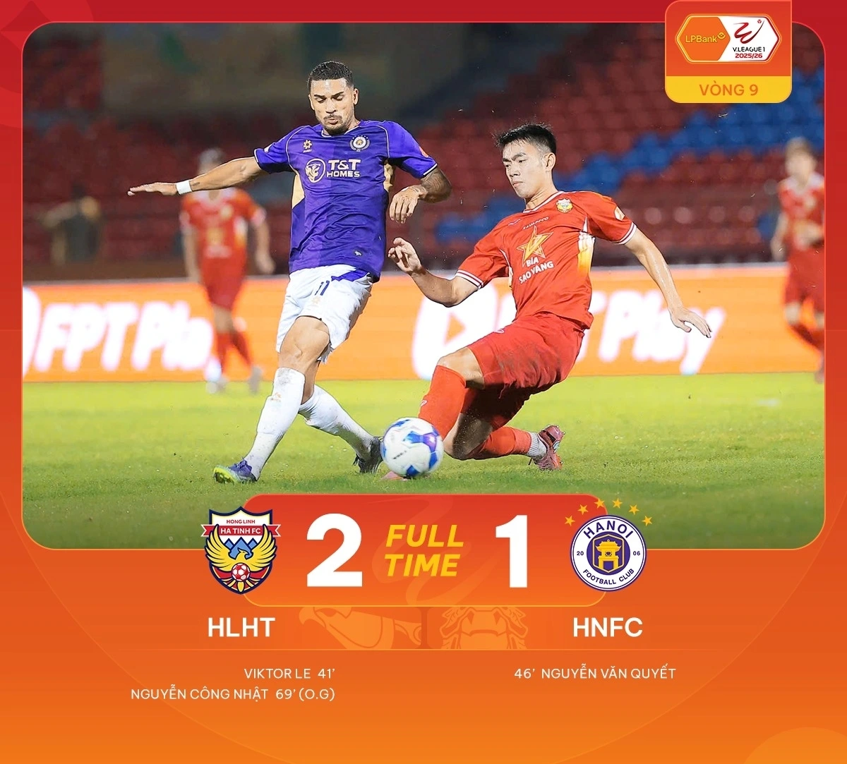 Hà Nội FC thua Hà Tĩnh trên sân khách.