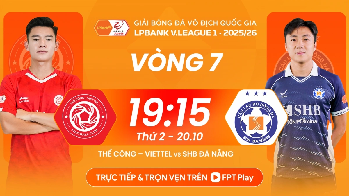Thể Công Viettel đối đầu Đà Nẵng tại vòng 7 V-League 2025/2026.