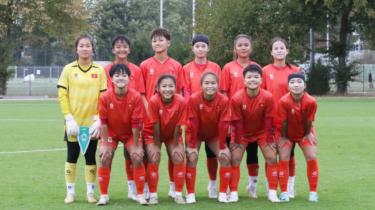 U17 nữ Việt Nam đối đầu U17 nữ Guam ở trận ra quân bảng D vòng loại U17 nữ châu Á 2026. (Ảnh: VFF)