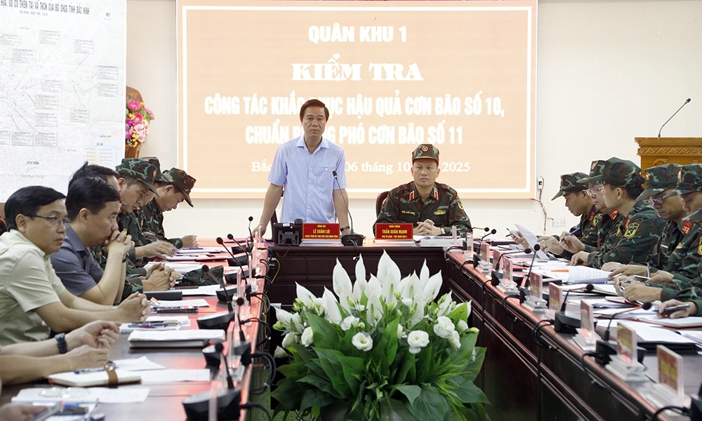 Phó Chủ tịch UBND tỉnh Bắc Ninh Lê Xuân Lợi phát biểu tại buổi kiểm tra