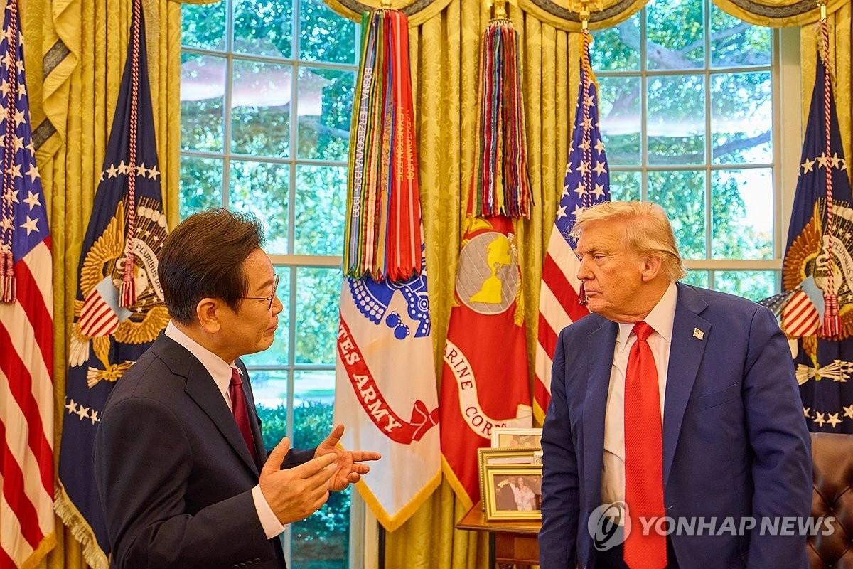 Cuộc gặp lần đầu tiên giữa hai nhà lãnh đạo Mỹ và Hàn Quốc diễn ra tại Nhà Trắng hồi tháng 8/2025. Ảnh: Yonhap News