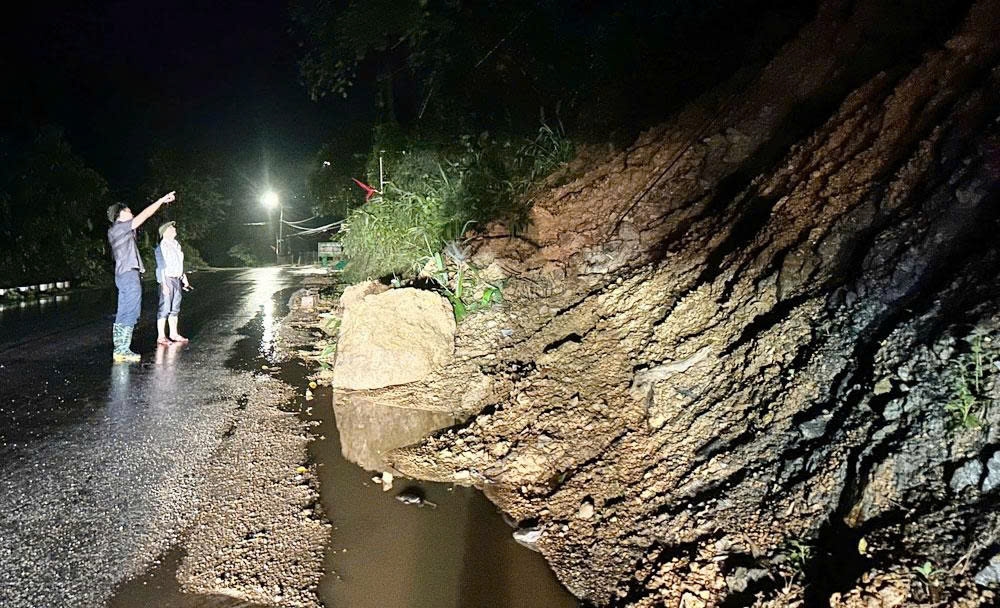 Một số vị trí tại xã Sơn Động, tỉnh Bắc Ninh bị sạt lở trong đêm 6/10.