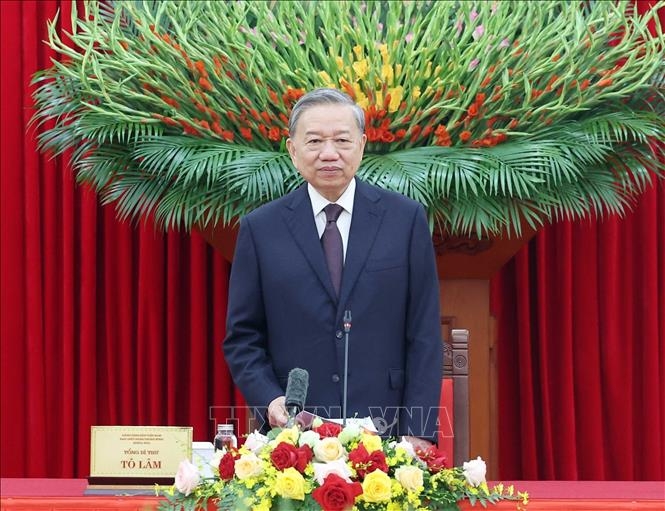 Tổng Bí thư Tô Lâm phát biểu. (Ảnh: TTXVN)