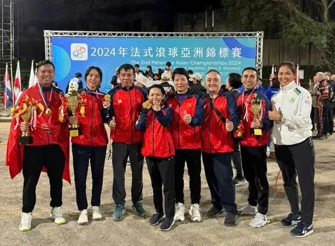 Vietnam wins one gold medal at Petanque Asian Championships 2024. (Photo: sggp.org.vn)
