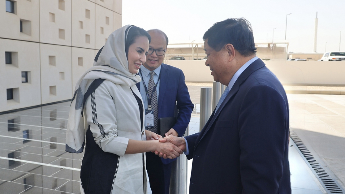 Phó Thủ tướng Nguyễn Chí Dũng làm việc với bà Deemah AIYahya, Tổng Thư ký DCO - Ảnh: VGP