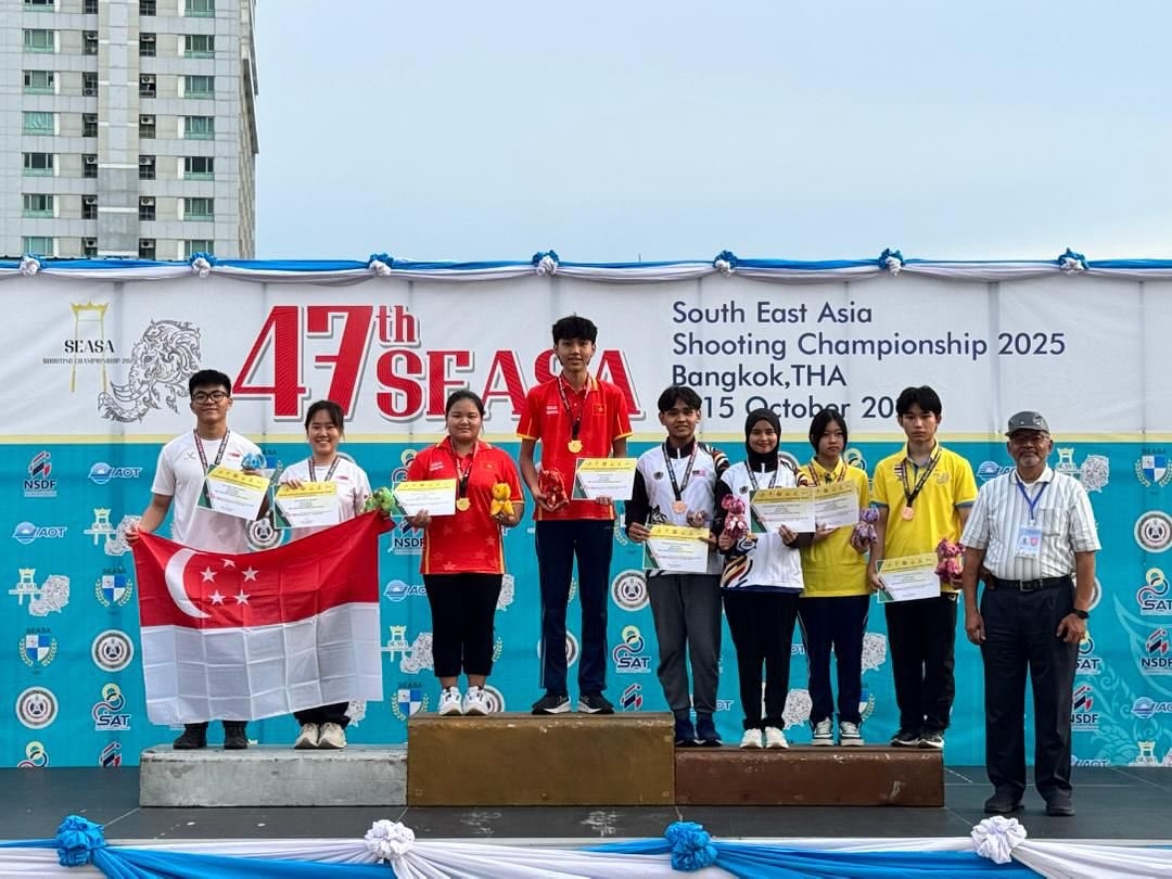 Vietnam wins one gold medal in the 10m air pistol mixed team junior. (Image source: Southeast Asia Shooting Championship)