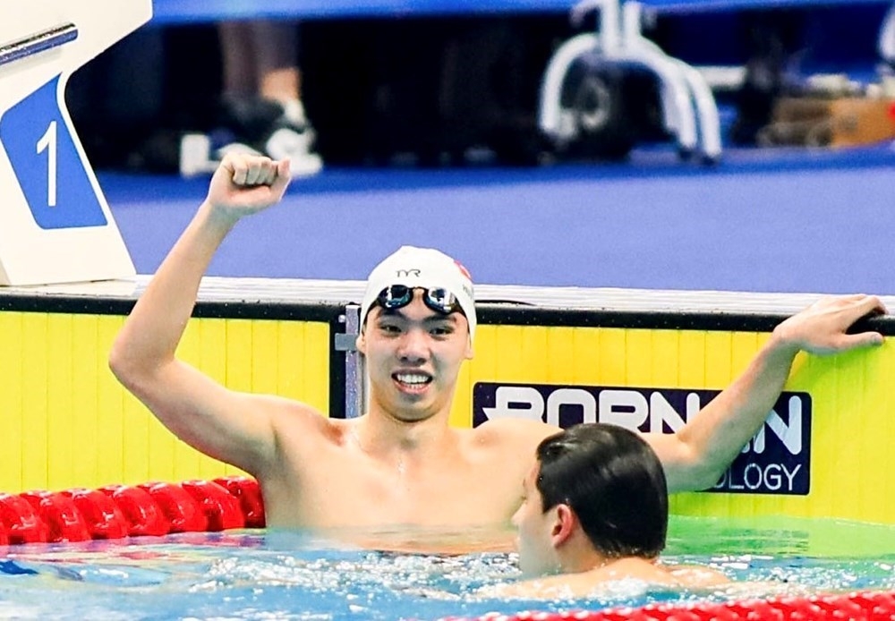 Nguyen Huy Hoang wins two gold medals at Asian Aquatics Championships 2025. (Photo: baovanhoa.vn)