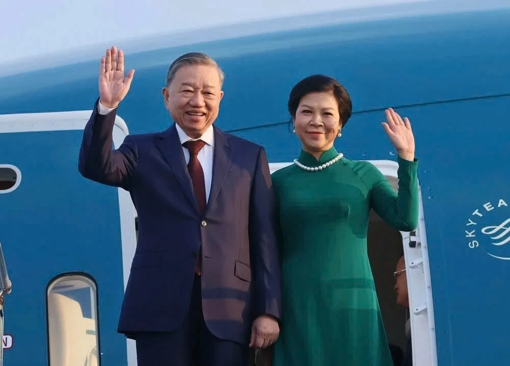 Tổng Bí thư Tô Lâm và Phu nhân. Ảnh: TTXVN