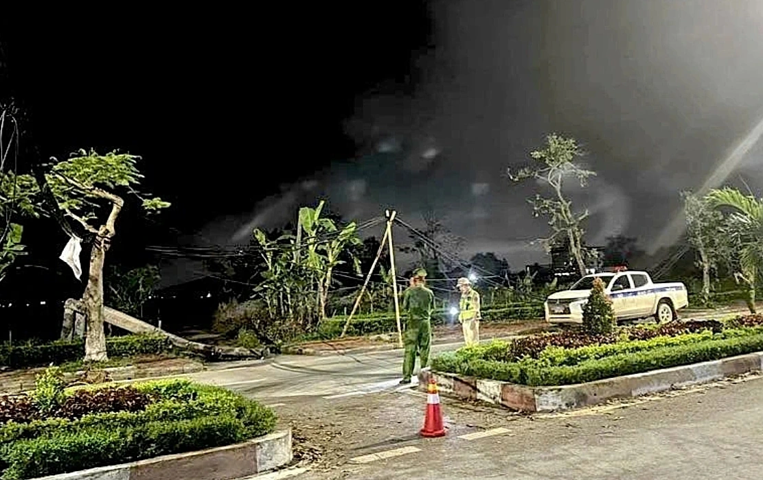 Hiện trường vụ tai nạn khiến ông L tử vong.