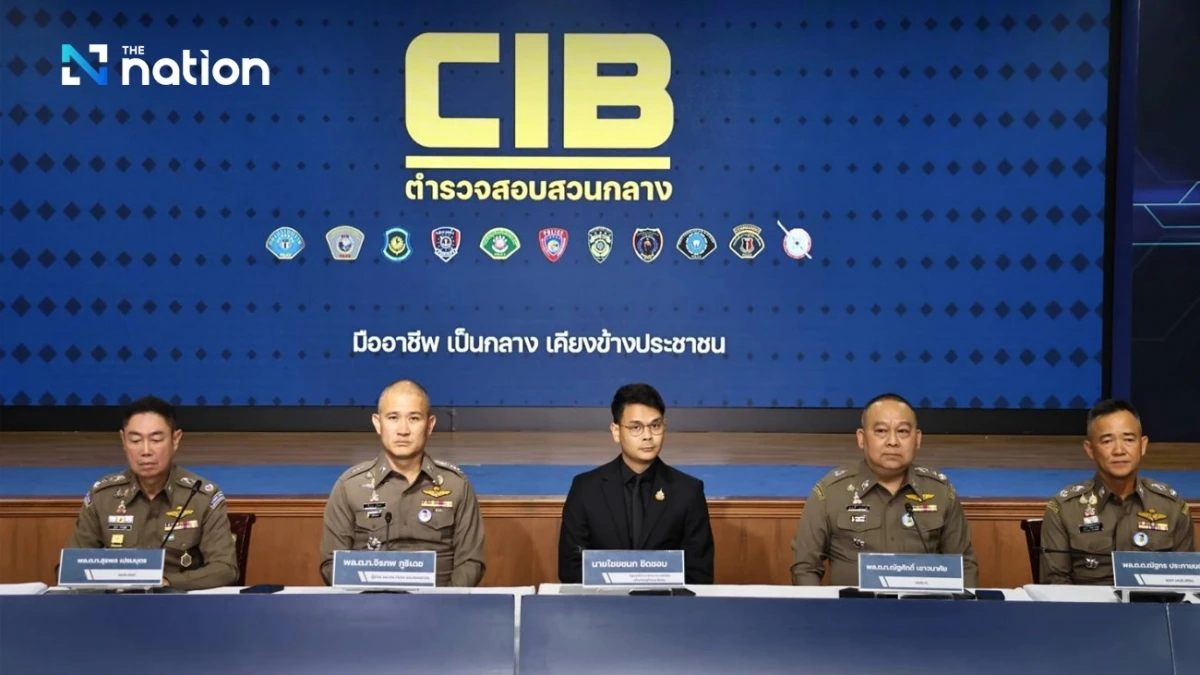 Bộ Kinh tế và Xã hội số và Cảnh sát Hoàng gia Thái Lan tổ chức họp báo ngày 27/10. Ảnh: The Nation