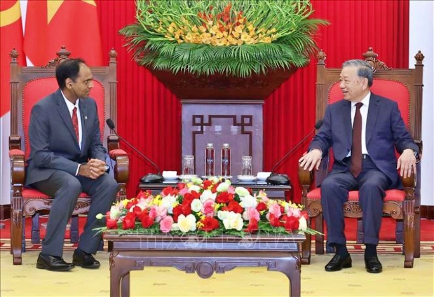 Tổng Bí thư Tô Lâm tiếp Chủ tịch Tập đoàn Marvell toàn cầu (Ảnh: Thống Nhất/TTXVN).