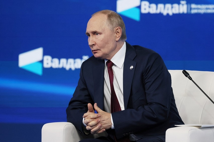 Tổng thống Nga Putin tham dự diễn đàn Valdai tại Sochi. Ảnh: Reuters