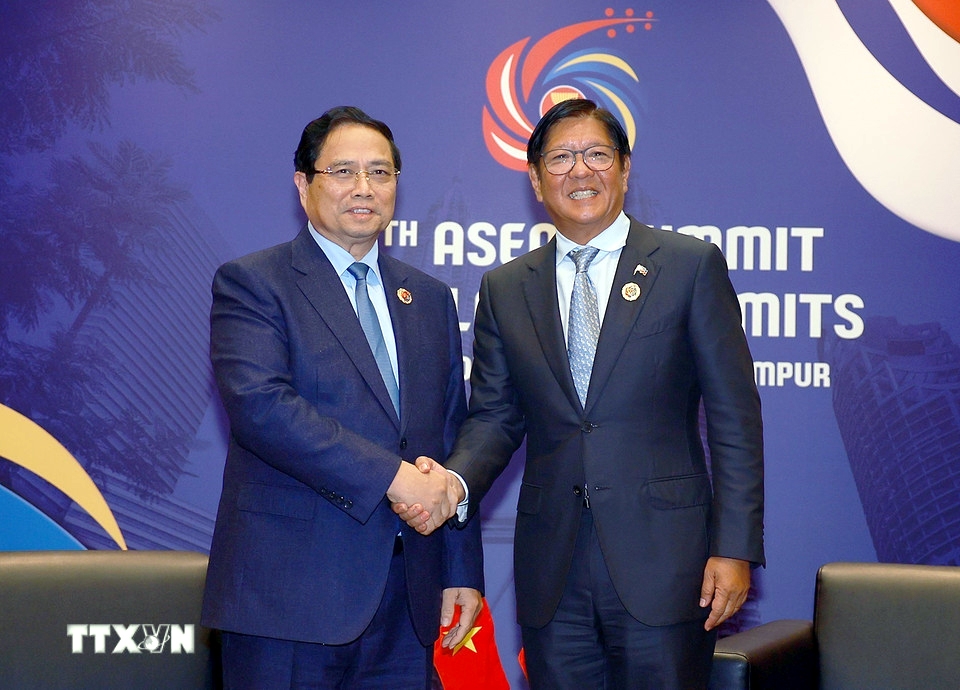 Thủ tướng Chính phủ Phạm Minh Chính gặp Tổng thống Philippines Ferdinand Romualdez Marcos Jr - Ảnh: TTXVN