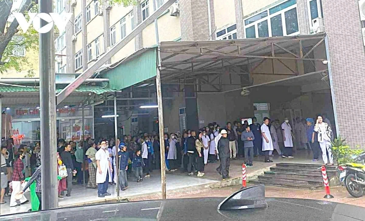 Hiện trường vụ việc xảy ra tại Bệnh viện Sản Nhi Nghệ An