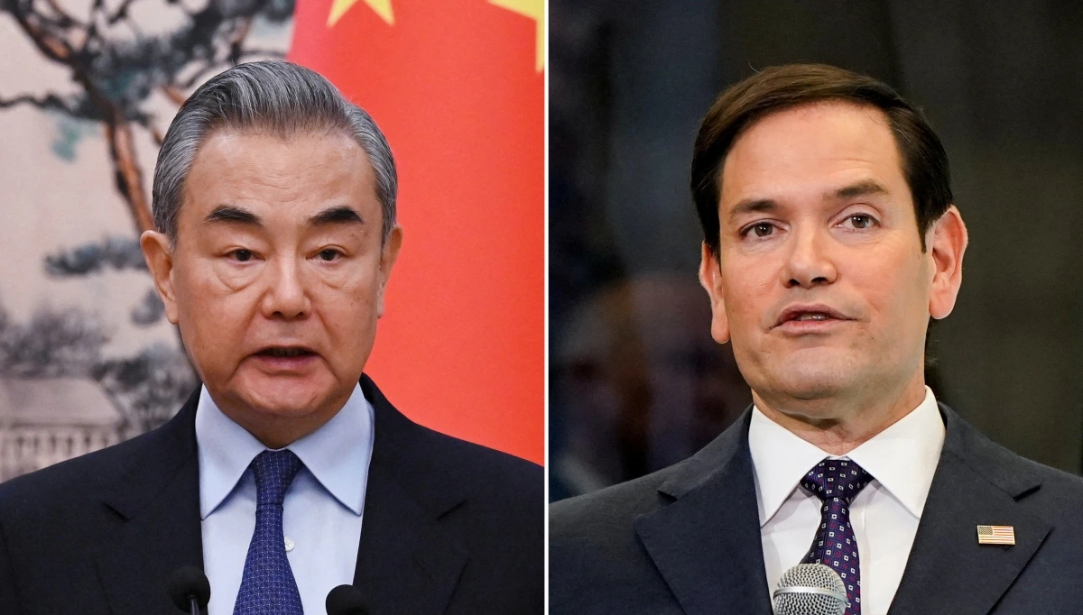 Ngoại trưởng Trung Quốc Vương Nghị và Ngoại trưởng Mỹ Marco Rubio. Ảnh: Reuters/Nikkei