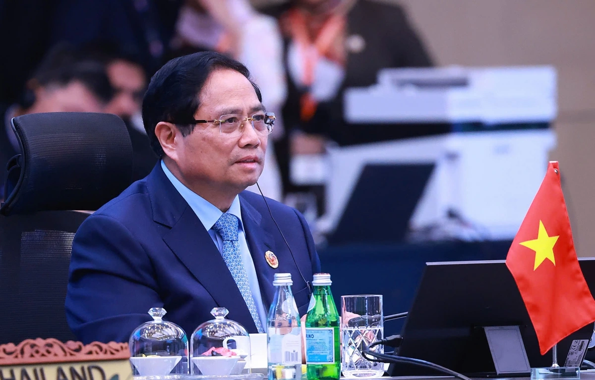 Thủ tướng Phạm Minh Chính phát biểu tại Hội nghị Cấp cao ASEAN - Ấn Độ lần thứ 22. Ảnh: TTXVN