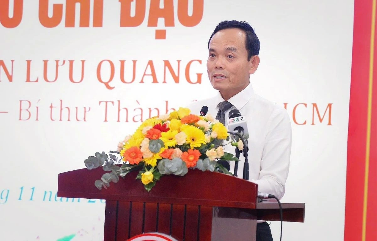 Bí thư Thành ủy TP.HCM Trần Lưu Quang phát biểu tại Ngày hội