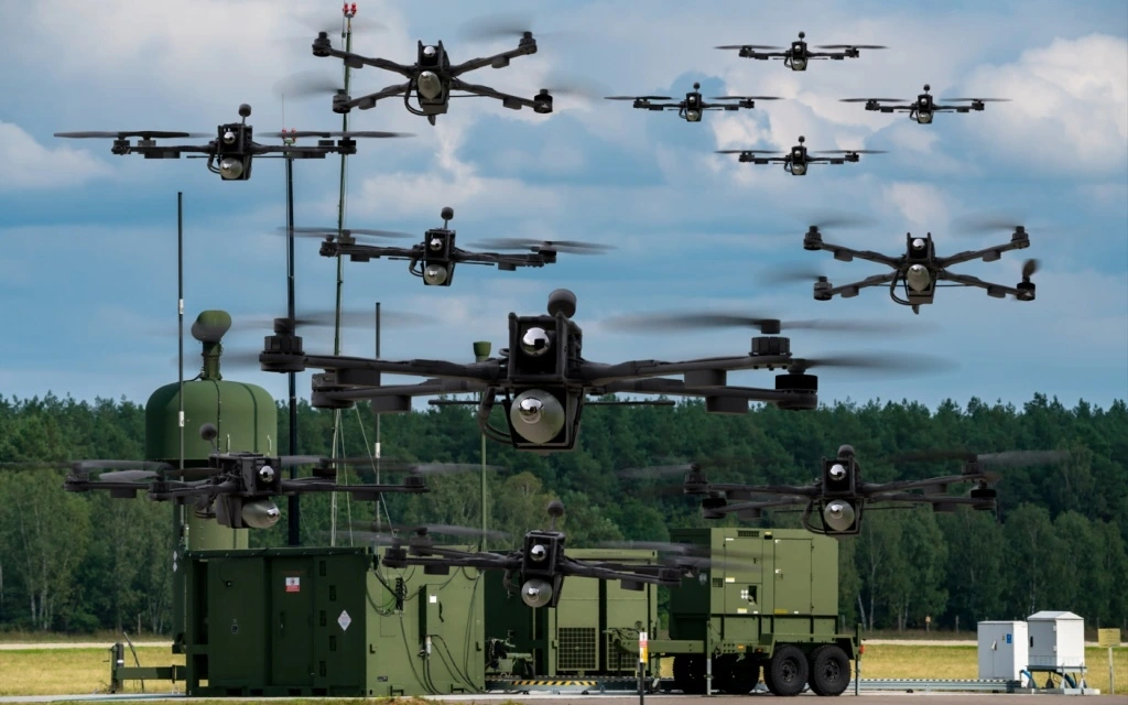 UAV lên thẳng và các trạm điều khiển. Ảnh minh họa: Muller Defence.