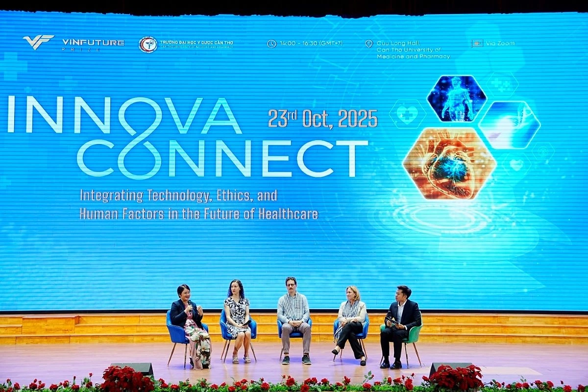 Hội thảo InnovaConnect diễn ra tại Trường Đại học Y dược Cần Thơ đánh dấu lần đầu tiên sáng kiến kết nối khoa học này được triển khai tại khu vực Đồng bằng sông Cửu Long (Ảnh: VFP)