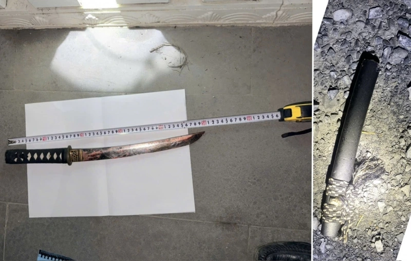 Hung khí thu giữ tại hiện trường.