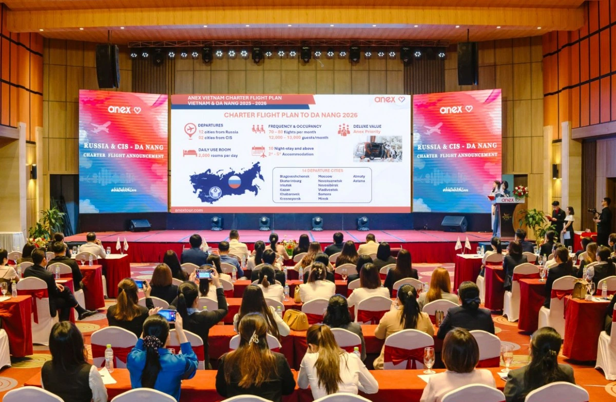 Công bố kế hoạch khai thác các chuyến bay charter kết nối Đà Nẵng với thị trường Nga và các nước CIS vào năm 2026. Nguồn: Anex