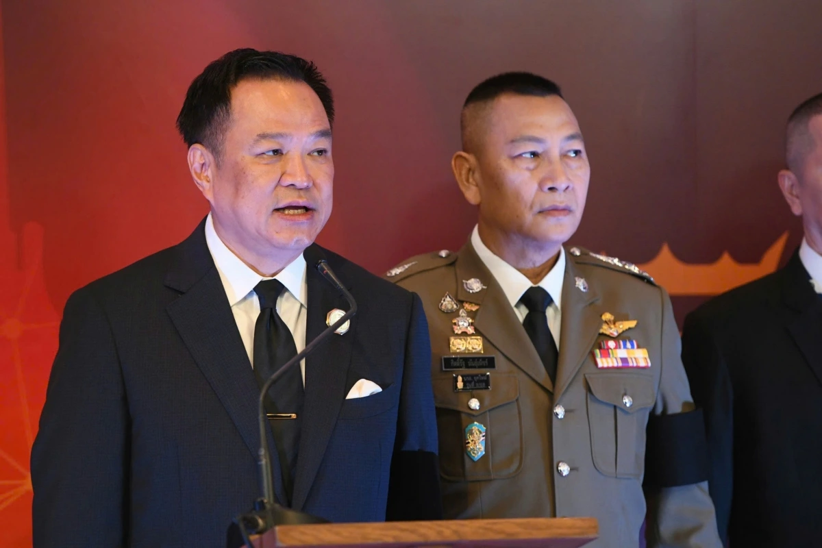 Thủ tướng Thái Lan Anutin Charnvirakul phát biểu khai mạc Hội nghị Tư lệnh Cảnh sát Quốc gia ASEAN (ASEANAPOL) lần thứ 43 tại Bangkok hôm 4/11/2025. Ảnh: VP Thủ tướng Thái Lan