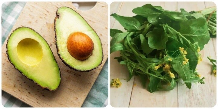 Quả bơ và rau xanh là những thực phẩm tốt cho tuổi thọ