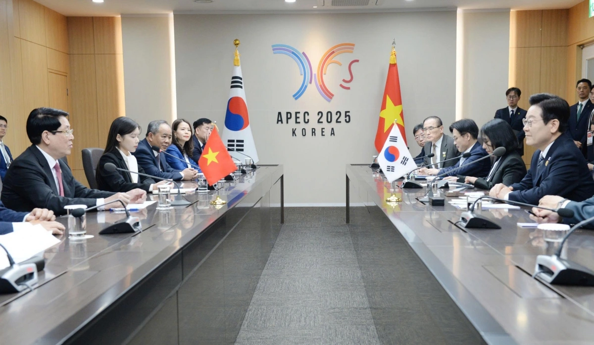 Chủ tịch nước Lương Cường hội đàm với Tổng thống Hàn Quốc Lee Jae Myung