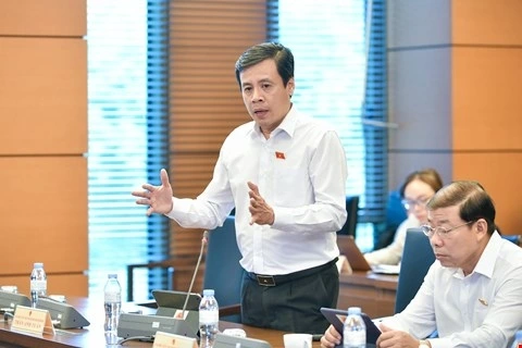 Đại biểu Trần Anh Tuấn cho rằng cần nhấn mạnh chất lượng của thể chế. Ảnh Quốc hội 