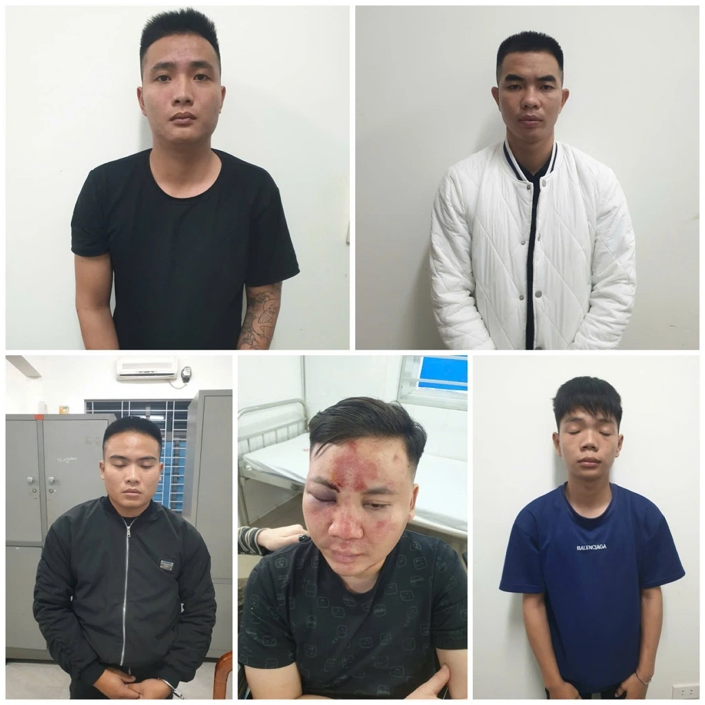 Các đối tượng bị tạm giữ về hành vi gây rối trật tự công cộng