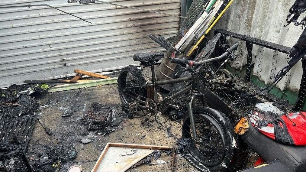 Hiện trường một vụ cháy xe đạp điện ở bang New South Wales. Nguồn: Cơ quan Cứu hỏa và Cứu trợ bang New South Wales.