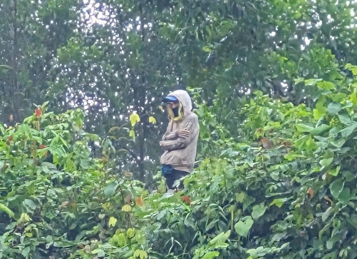 Lực lượng chức năng tìm thấy chị Hồ Thị Một ở một mình trong rừng