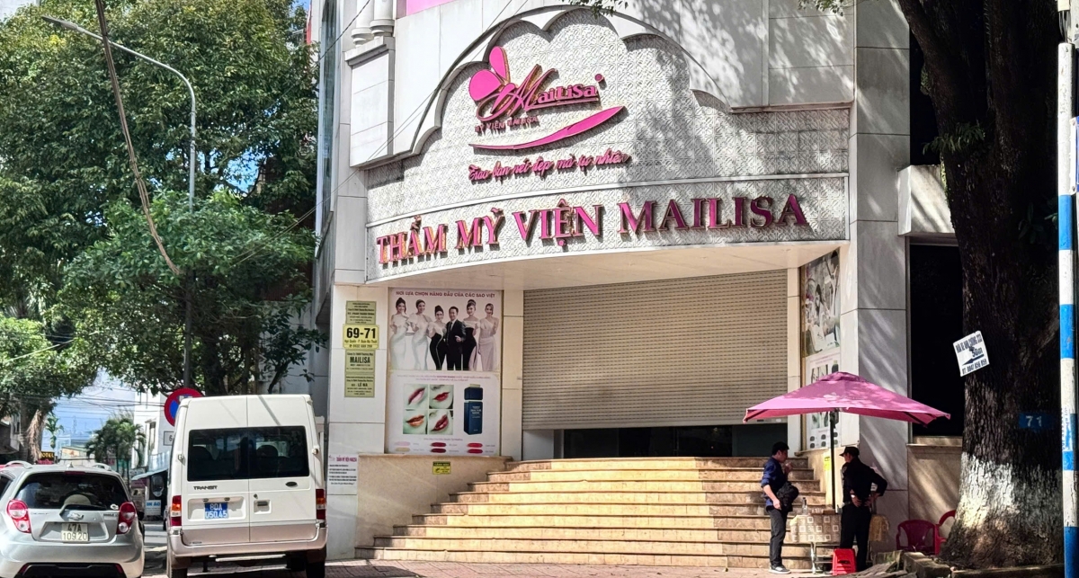 Phía ngoài cơ sở thẩm mỹ viện Maliasa ở phường Buôn Ma Thuột, tỉnh Đắk Lắk.