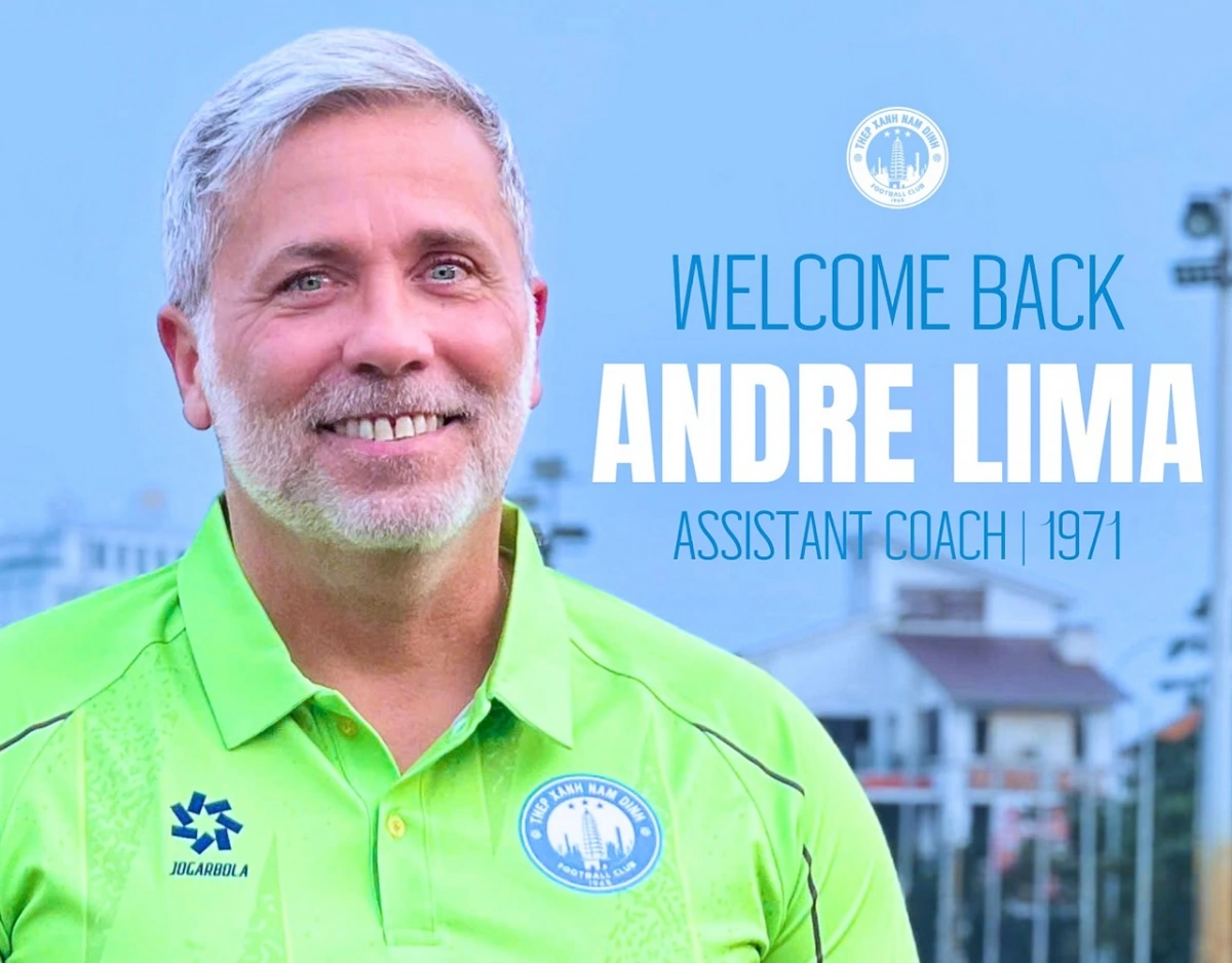 Trợ lý HLV Andre Lima trở lại băng ghế huấn luyện CLB Nam Định.