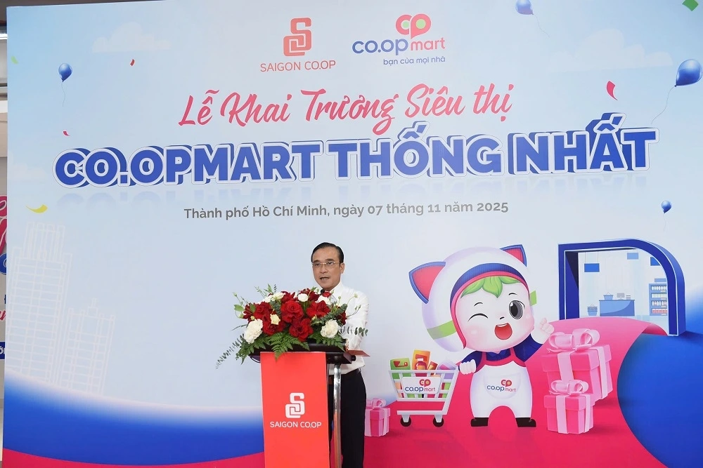 Ông Nguyễn Ngọc Thắng - Phó TGĐ Saigon Co.op phát biểu tại lễ khai trương