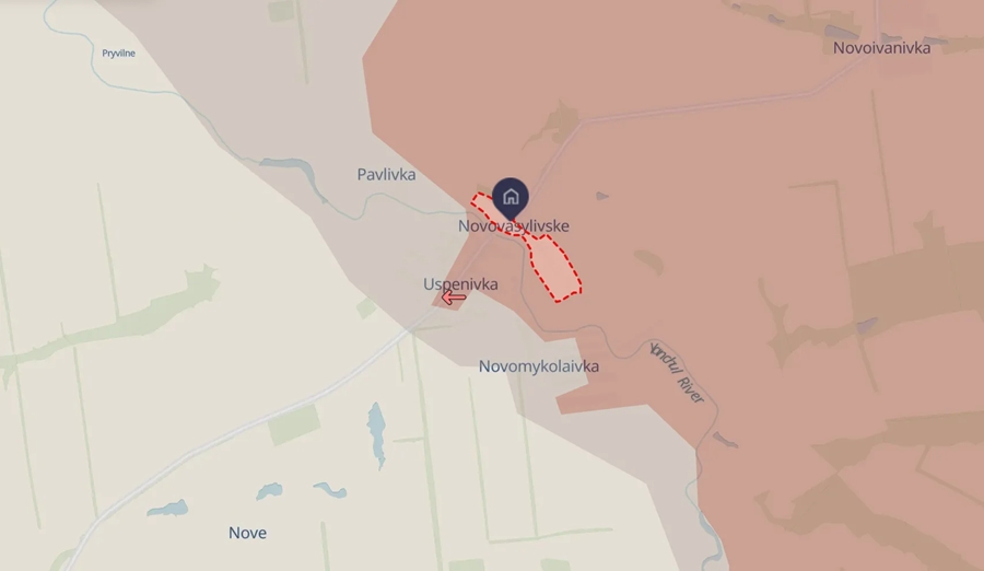 Theo nhóm phân tích bản đồ Deep State của Ukraine, quân đội Nga đã chiếm đóng hoàn toàn làng Novovasylivske ở tỉnh Zaporizhzhia vào ngày 30/10/2025. Ảnh: Deep State