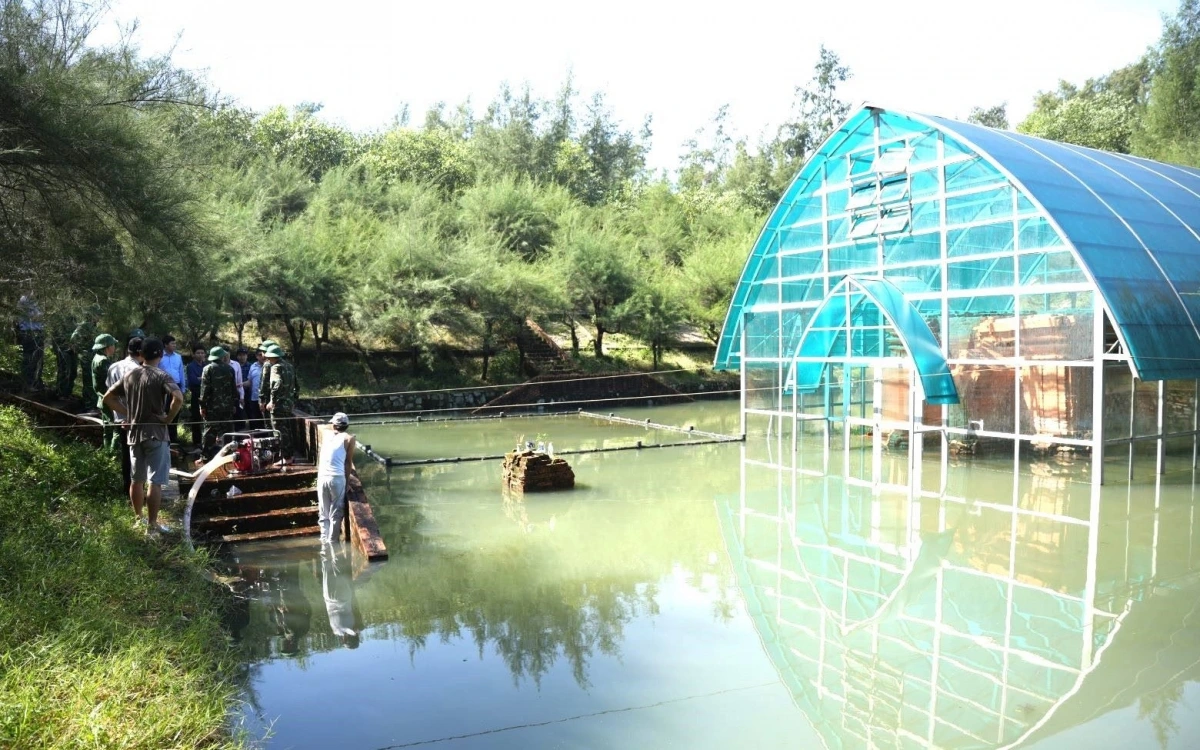 Tháp Chăm Phú Diên bị ngập trong đợt mưa lũ vừa rồi