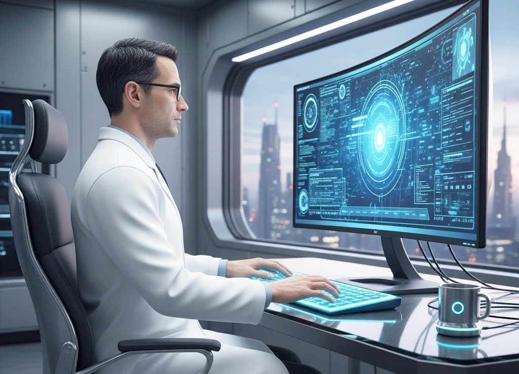 Một bác sĩ nghiên cứu ứng dụng trí tuệ nhân tạo. (Ảnh minh họa: AI tạo)