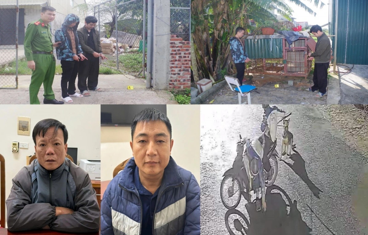 Các đối tượng bị bắt giữ cùng tang vật