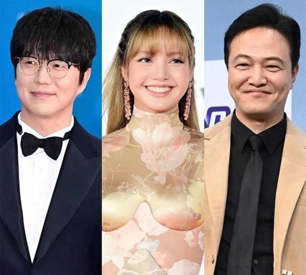 Từ trái sang phải, Sung Si Kyung, Lisa của BLACKPINK và Jung Woong In. (Ảnh: Xportsnews)