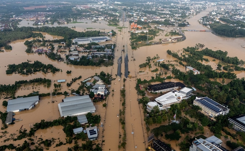 Tỉnh Songkhla (miền Nam Thái Lan) bị thiệt hại nặng nề trong đợt lũ lụt.Ảnh: Reuters