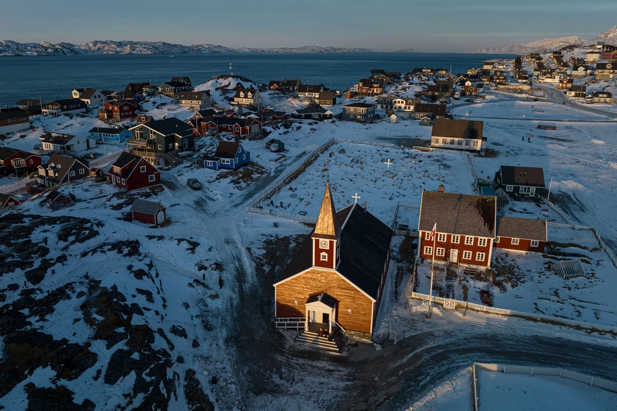Một nhà thờ gần bờ biển tại Nuuk, Greenland, ngày 25/1/2026. Ảnh: AP