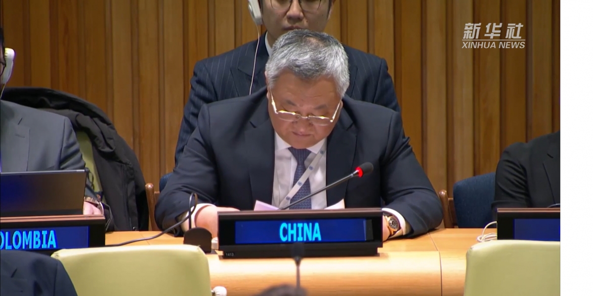 Đại diện thường trực Trung Quốc tại Liên Hợp Quốc Phó Thông. Ảnh Tân Hoa Xã.png
